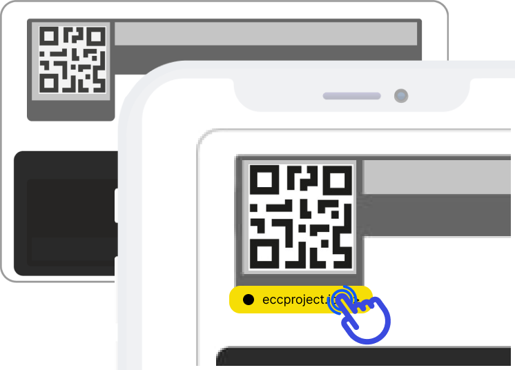 QR코드 아래 ECC 웹 사이트 링크 선택